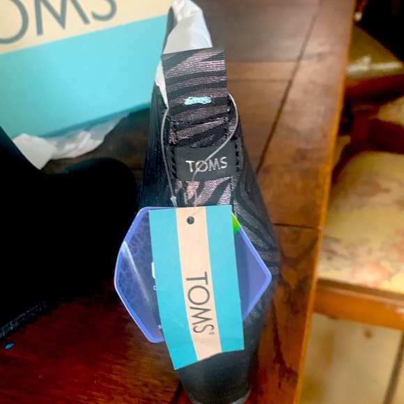 Tom wedges , black and heal is zebra dark tone, - Picture 4 of 5